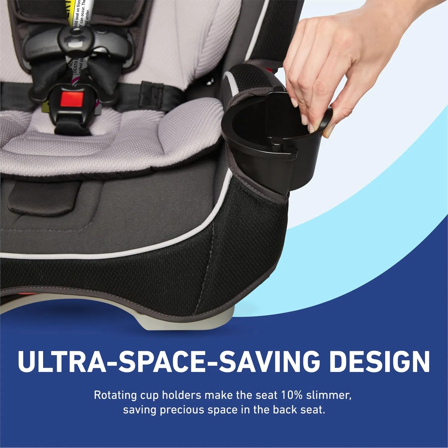 Graco SlimFit 3-in-1 Convertible Car Seat, Space Saving Design, Forward & Rear-Facing, Highback Booster Option  Purple