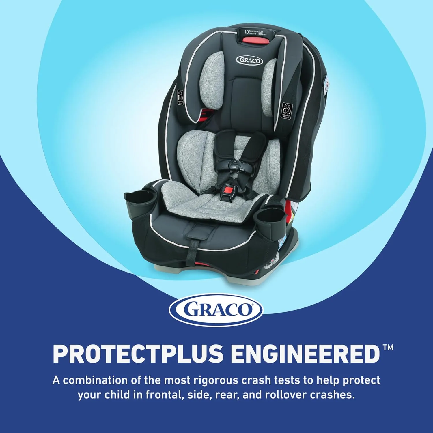 Graco SlimFit 3-in-1 Convertible Car Seat, Space Saving Design, Forward & Rear-Facing, Highback Booster Option  Purple