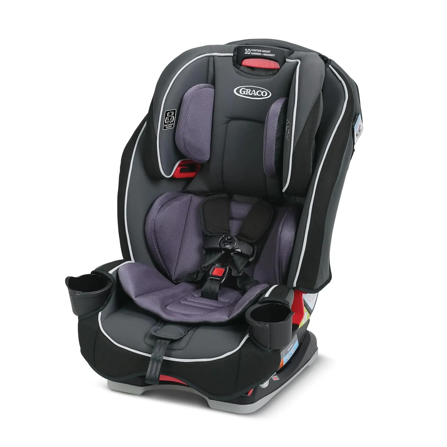 Graco SlimFit 3-in-1 Convertible Car Seat, Space Saving Design, Forward & Rear-Facing, Highback Booster Option  Purple