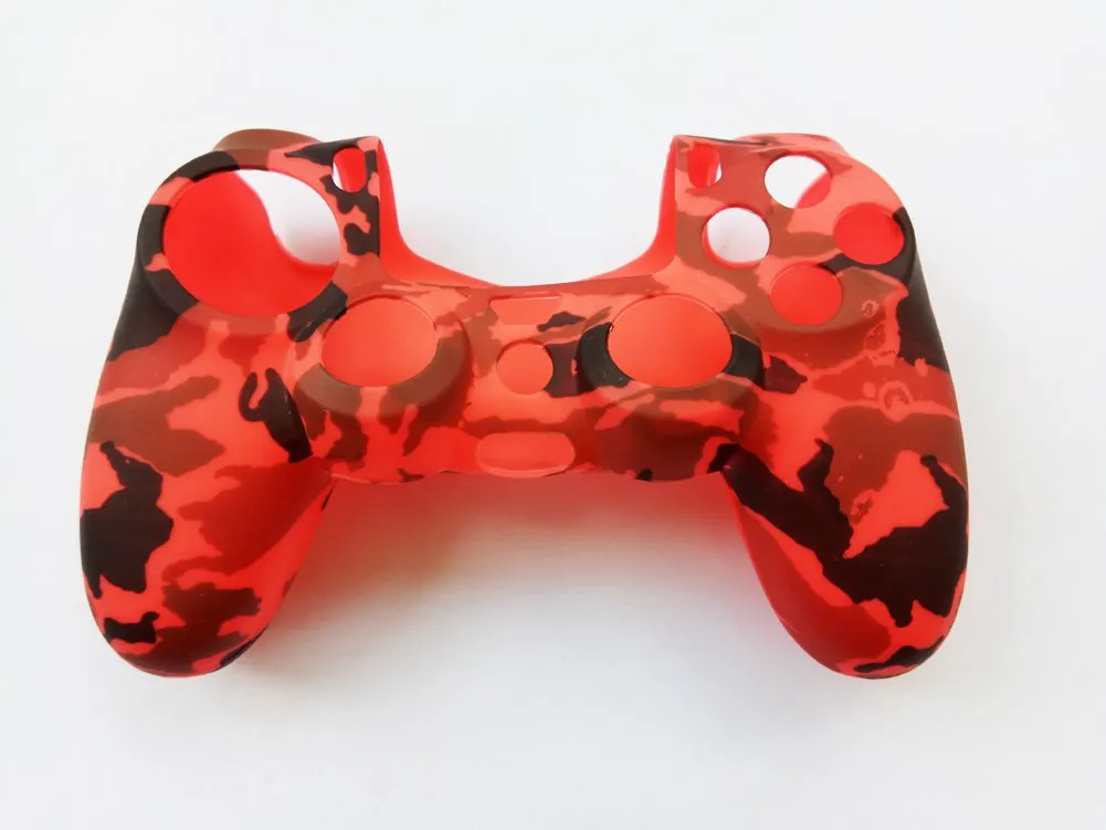 Hikfly Silicone Gel Skin Protector for PS4/PS4 Slim/PS4 Pro - Controller Cover with 8 x FPS Pro Thumb Grip Caps (Red)