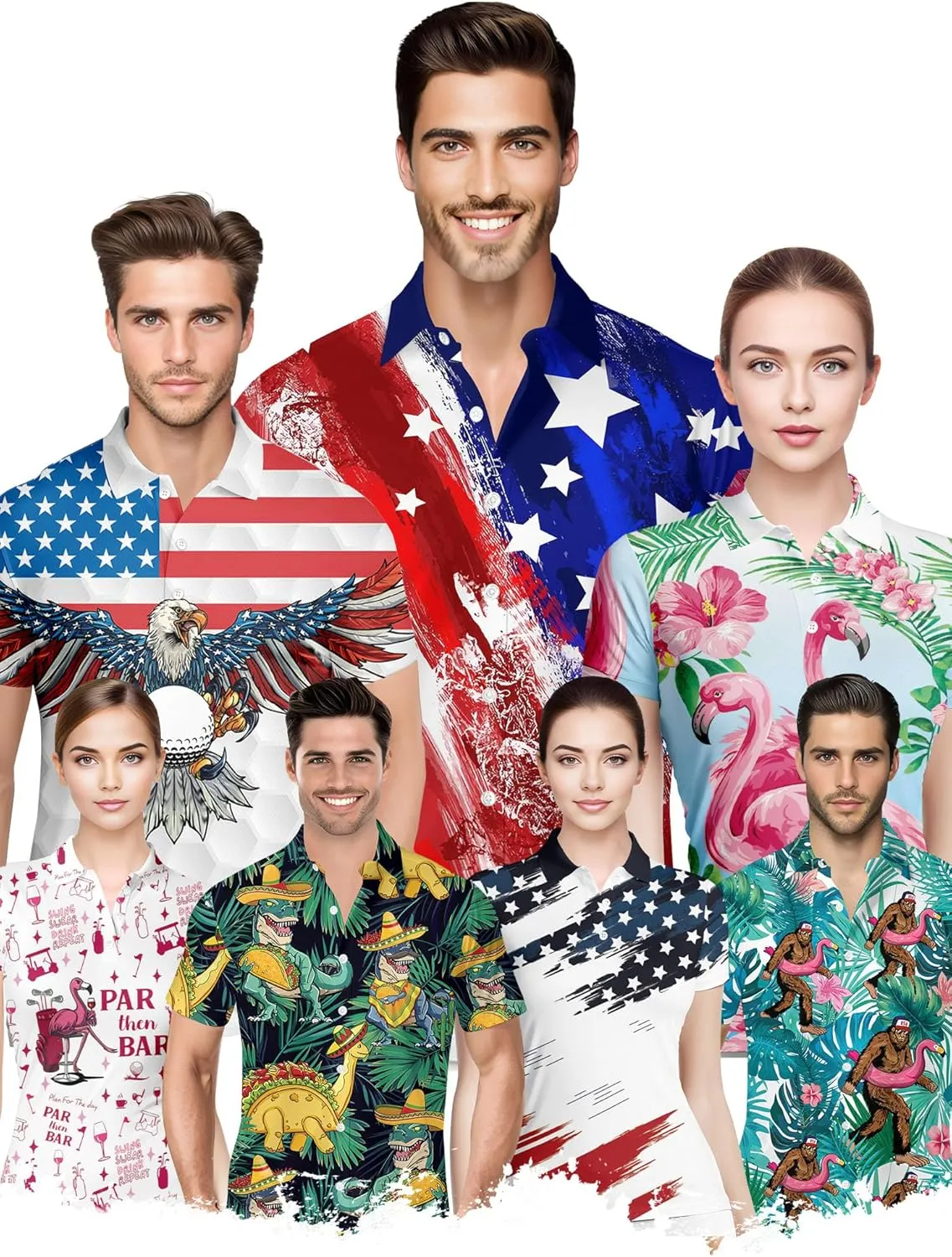 HIVICHI Funny Golf Shirts for Women Print Crazy Pattern Cute Novelty Short Sleeve Moisture Wicking Tennis Polo Shirt