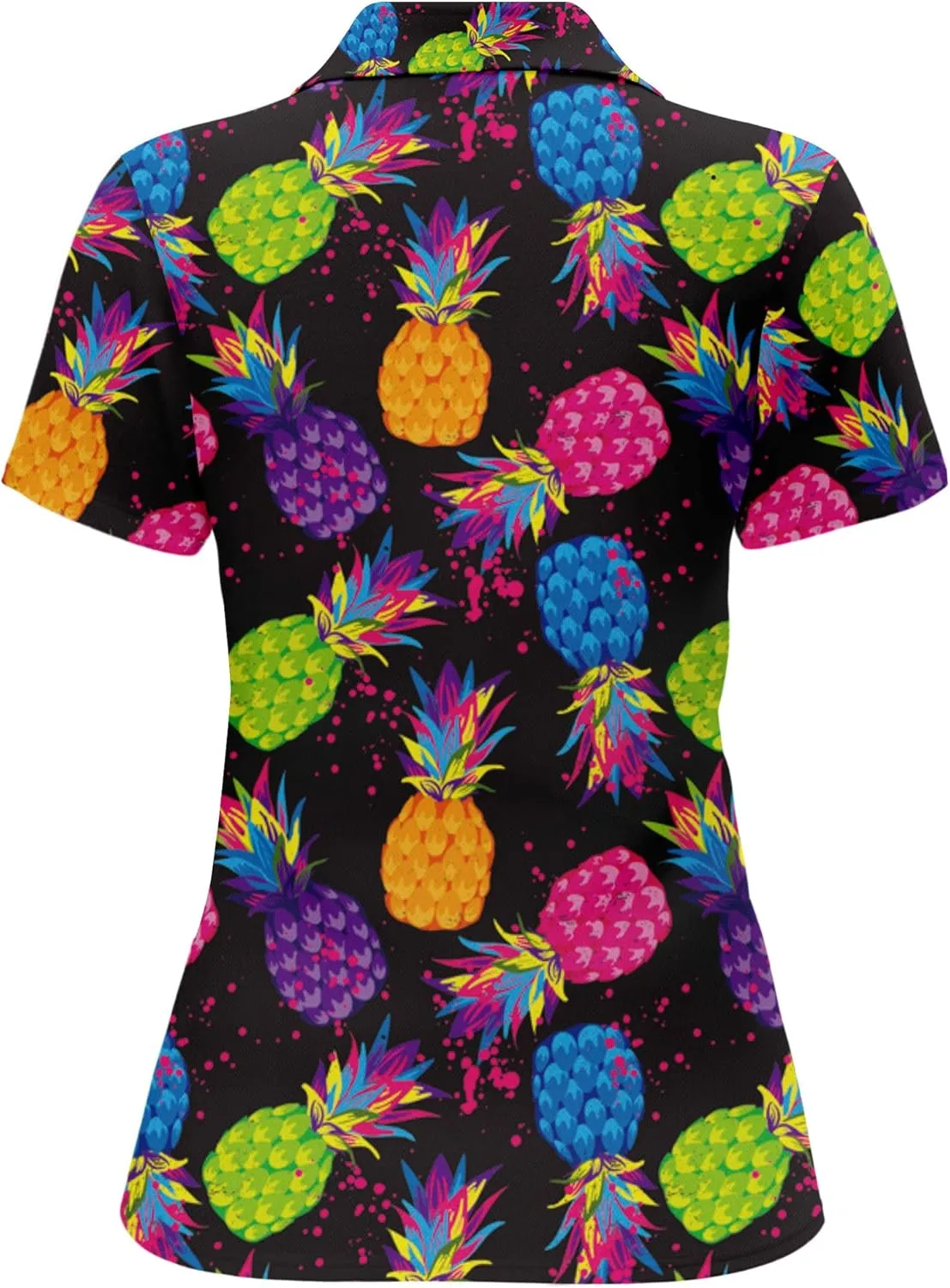 HIVICHI Funny Golf Shirts for Women Print Crazy Pattern Cute Novelty Short Sleeve Moisture Wicking Tennis Polo Shirt