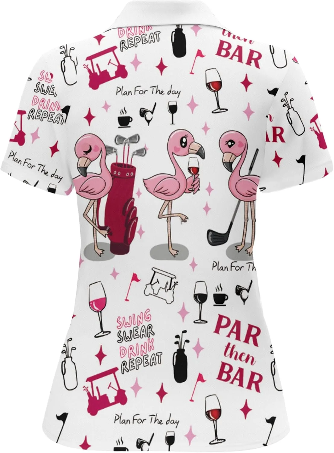 HIVICHI Funny Golf Shirts for Women Print Crazy Pattern Cute Novelty Short Sleeve Moisture Wicking Tennis Polo Shirt