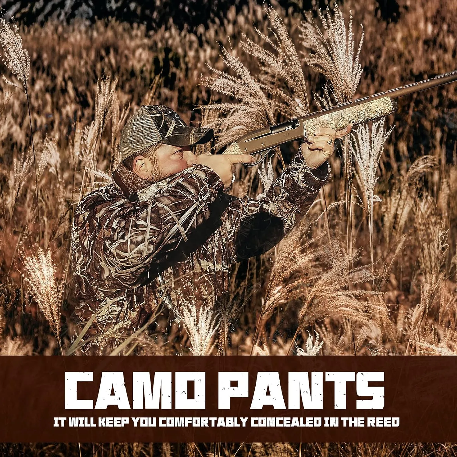 Hunting Pants for Men Camouflage Clothing Gear Windproof Fleece Lined for Winter