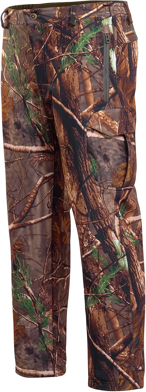 Hunting Pants for Men Camouflage Clothing Gear Windproof Fleece Lined for Winter