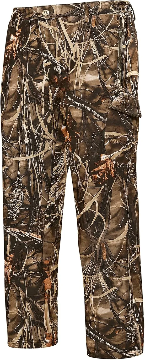 Hunting Pants for Men Camouflage Clothing Gear Windproof Fleece Lined for Winter
