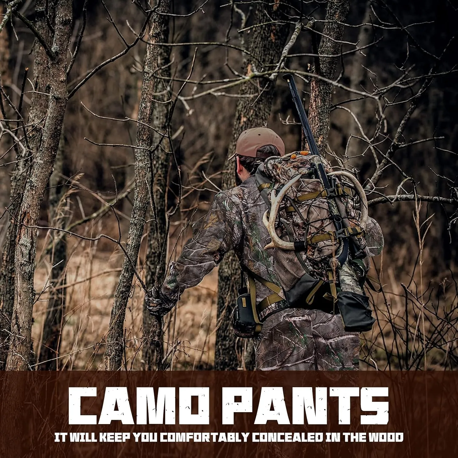 Hunting Pants for Men Camouflage Clothing Gear Windproof Fleece Lined for Winter