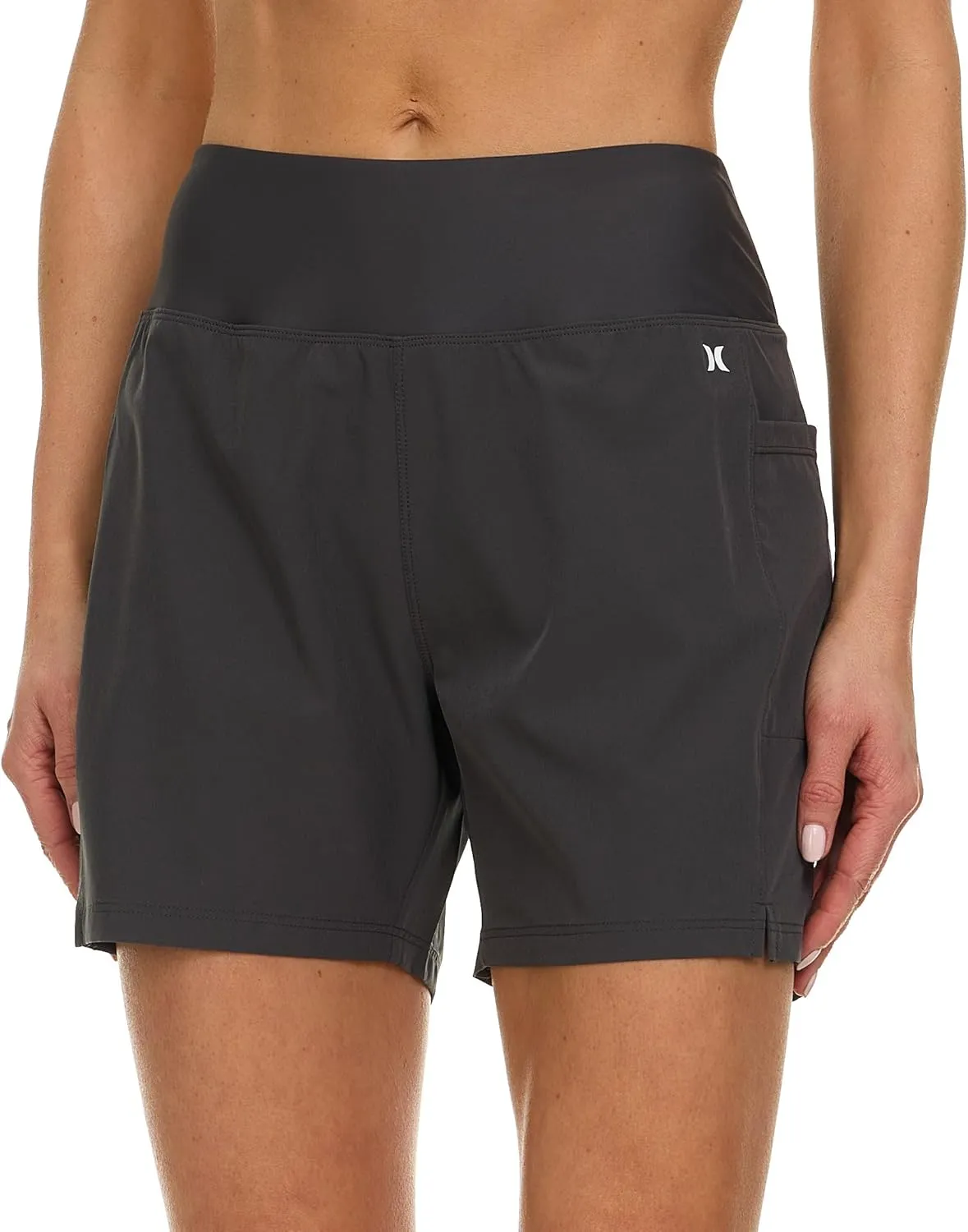 Hurley 5"/7" High Waisted Swim Shorts Women, Board Shorts with Pockets & Inner Liner, Quick Dry Swim Trunk, UPF 50 