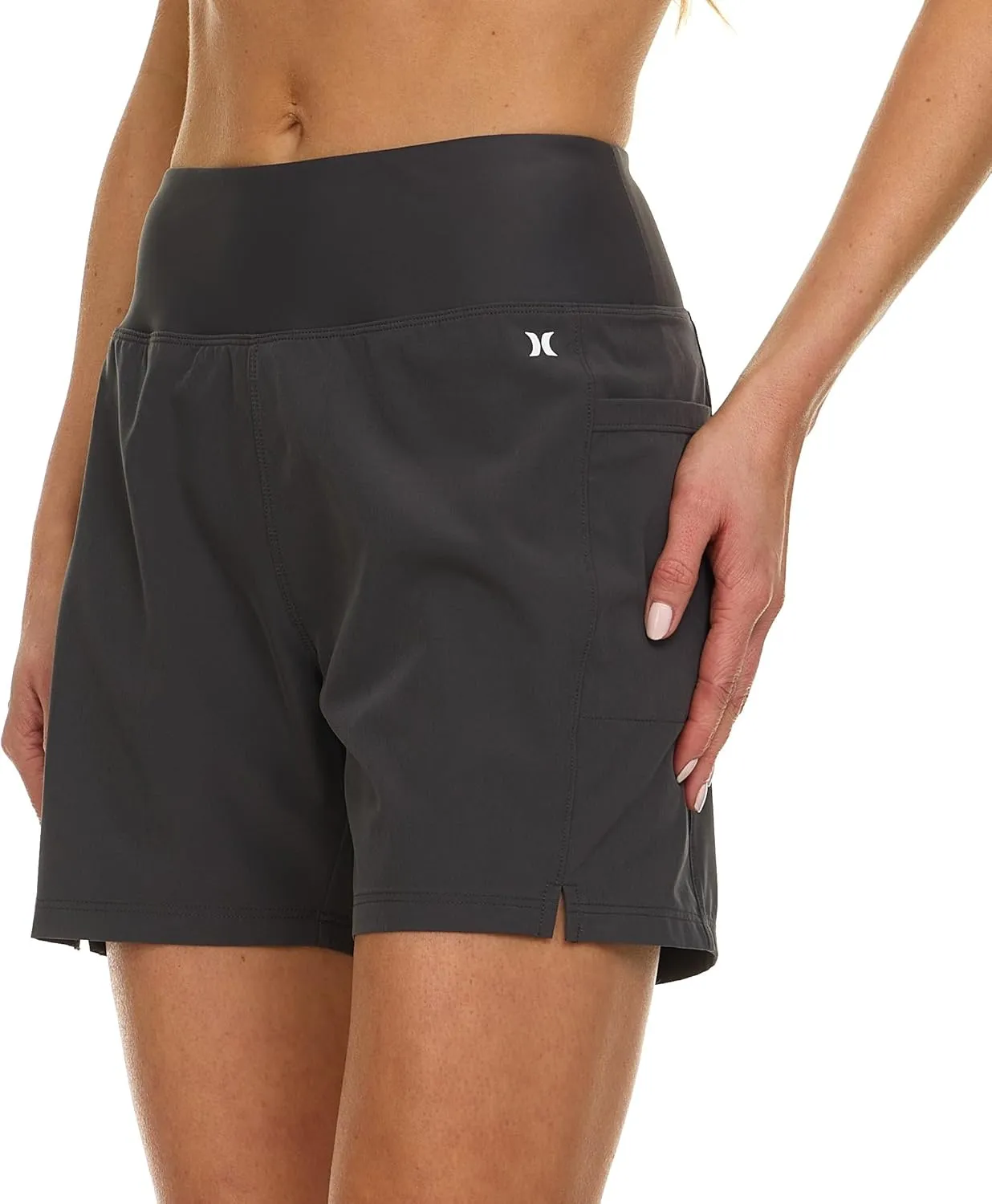 Hurley 5"/7" High Waisted Swim Shorts Women, Board Shorts with Pockets & Inner Liner, Quick Dry Swim Trunk, UPF 50 