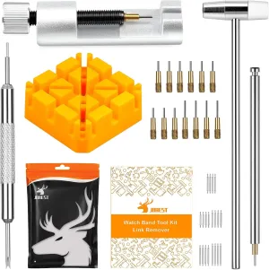 JOREST Watch Link Removal Tool, Watch Band Tool Kit, Repair Kit for Watch Bracelet Adjustment and Replacement and Resizing, With User Manual, Watch Link Remover, 20PCS Spring Bars, 13PCS Spare Needle