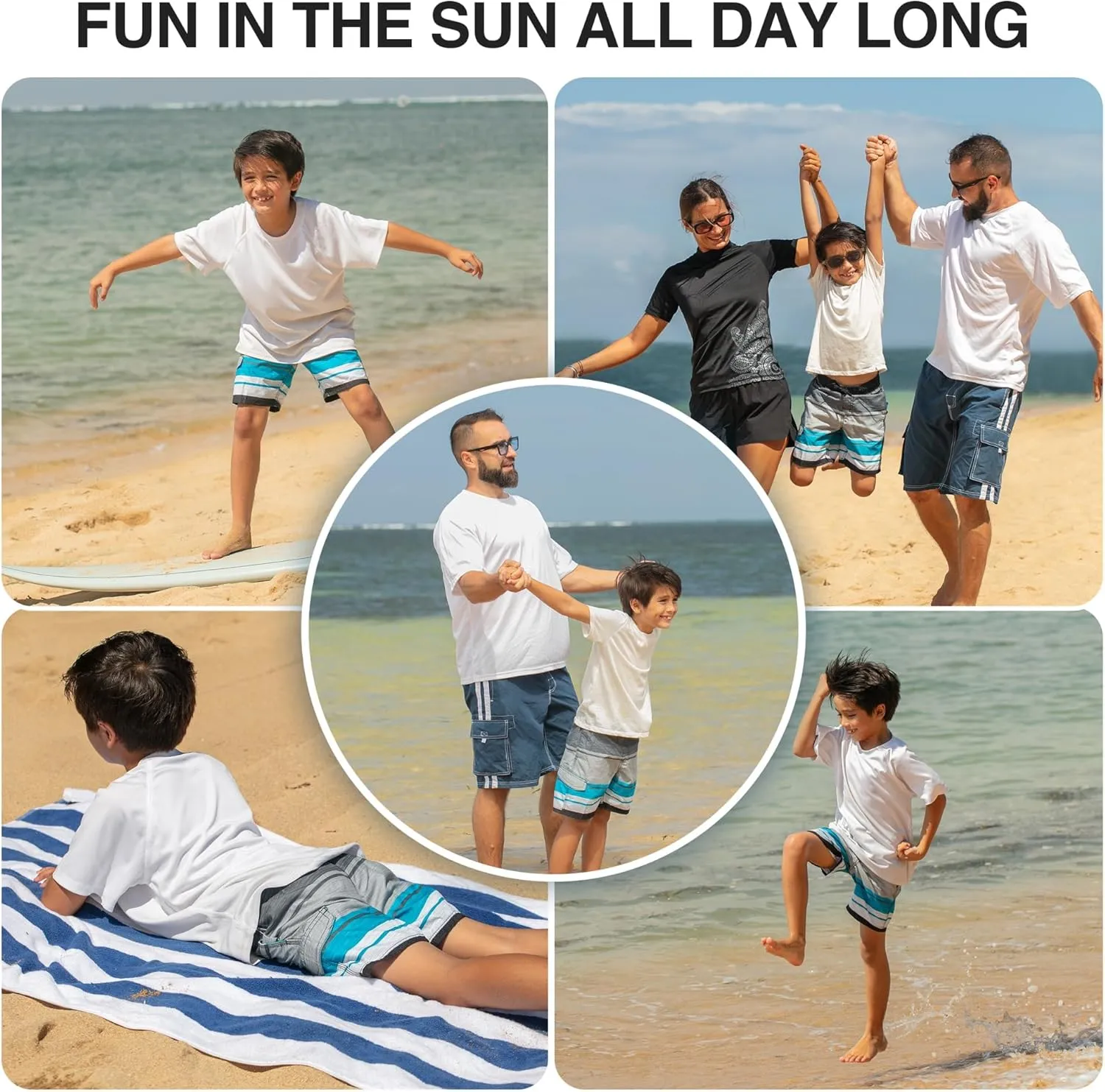 Kanu Surf Line Up Boys Swim Trunks with UPF 50  Sun Protection - Quick Dry Boys Swimsuit