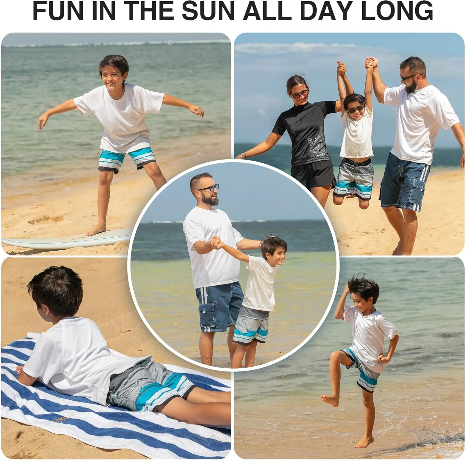 Kanu Surf Line Up Boys Swim Trunks with UPF 50  Sun Protection - Quick Dry Boys Swimsuit