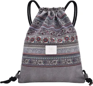 LAKE OF FIRE Drawstring Bags - Lightweight & Compact Bag for Yoga, Gym, Sports, Beach, Travel, and Daily Use(Gray)