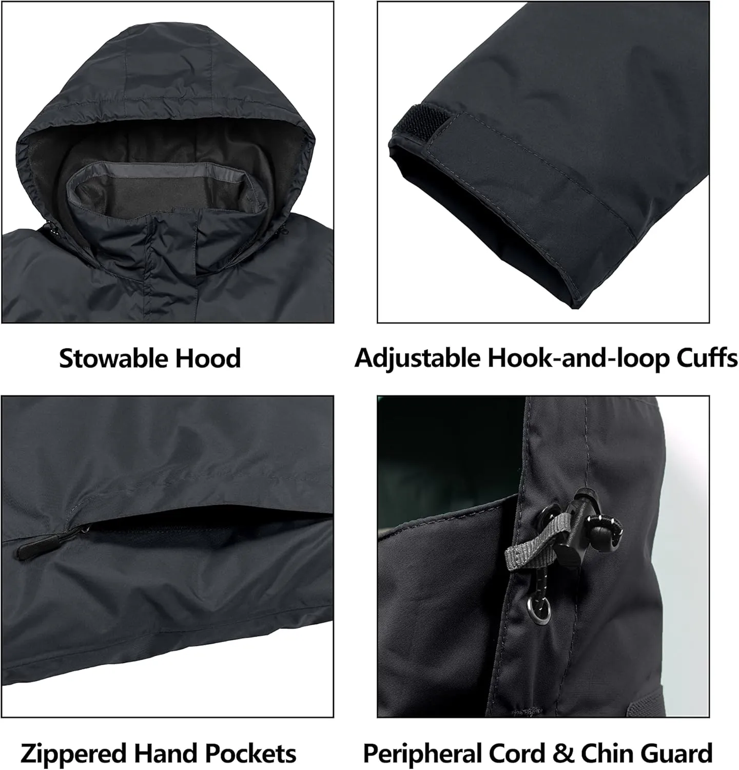 Little Donkey Andy Womens Waterproof Rain Jacket Lightweight Outdoor Windbreaker Rain Coat Shell for Hiking, Travel