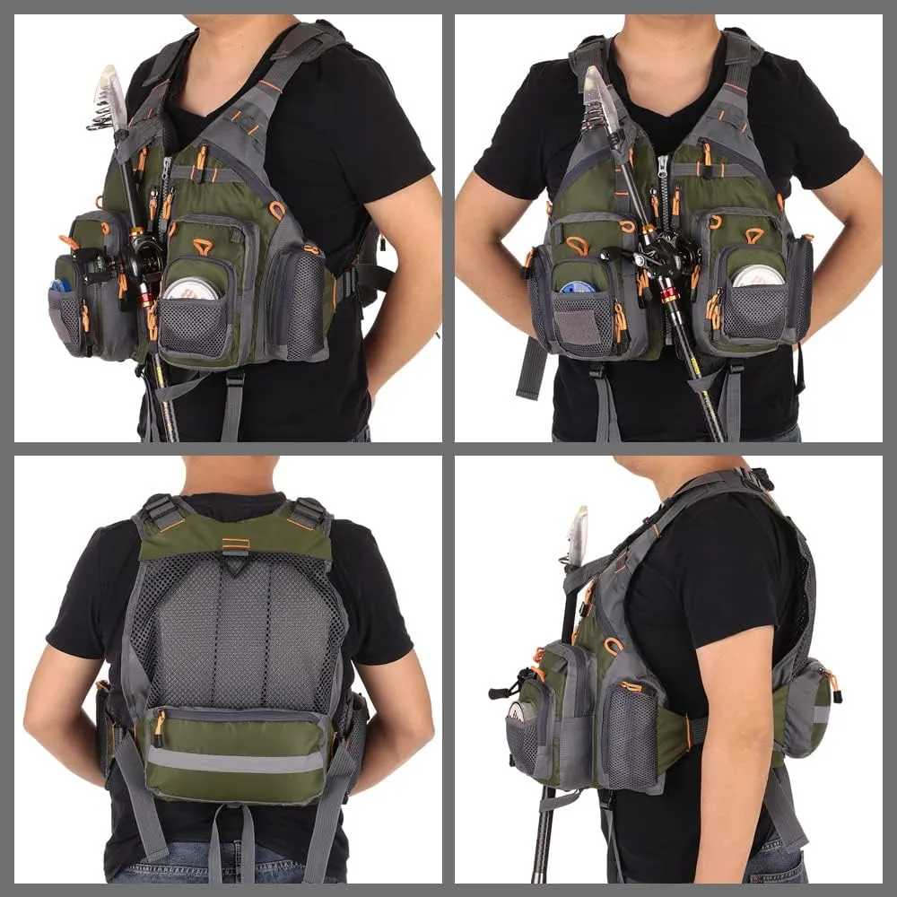 Lixada Fly Fishing Vest Fishing Jacket Breathable Polyester Mesh Design Fishing Vest