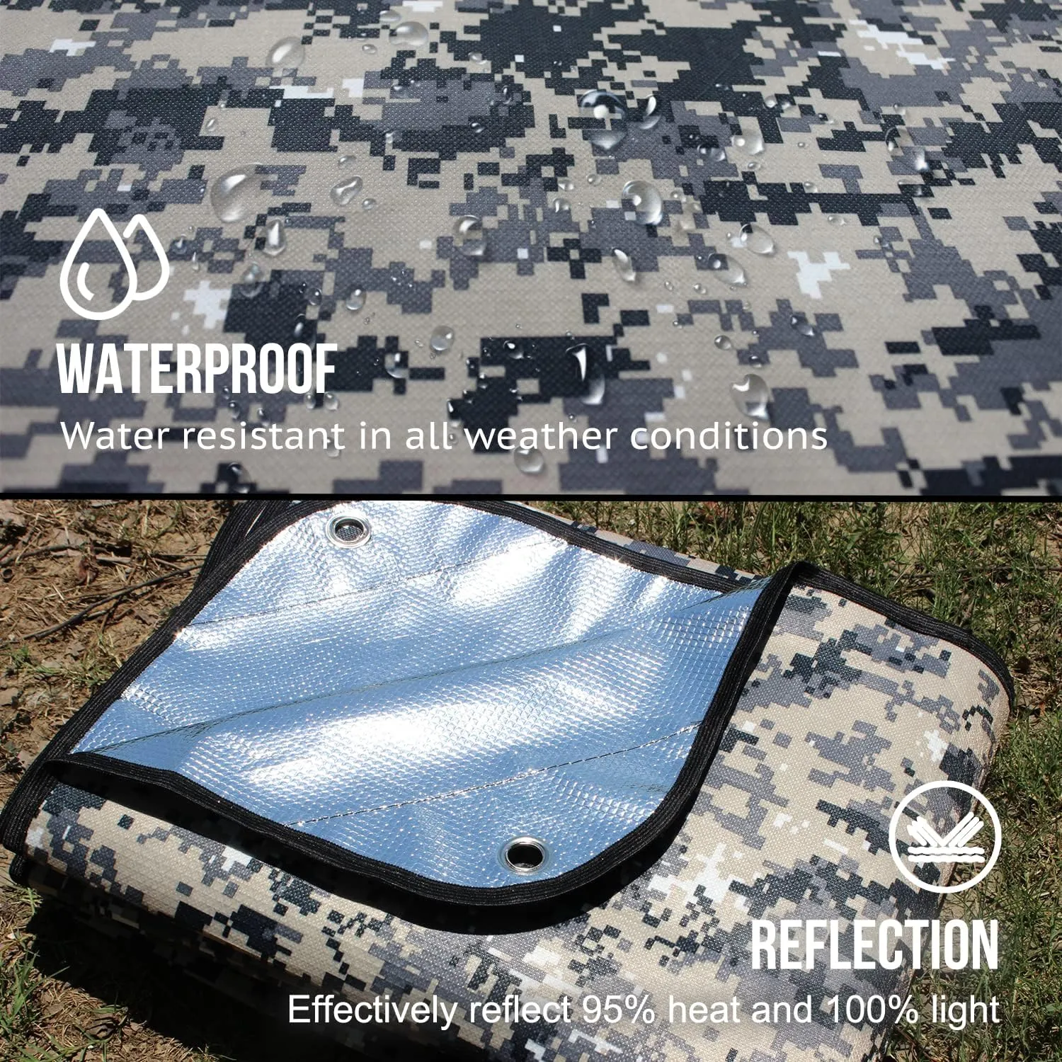 LYN Heavy Duty Emergency Blanket Survival Gear Waterproof Insulated Blanket Emergency Tarp for Camping, Hiking, Bushcraft