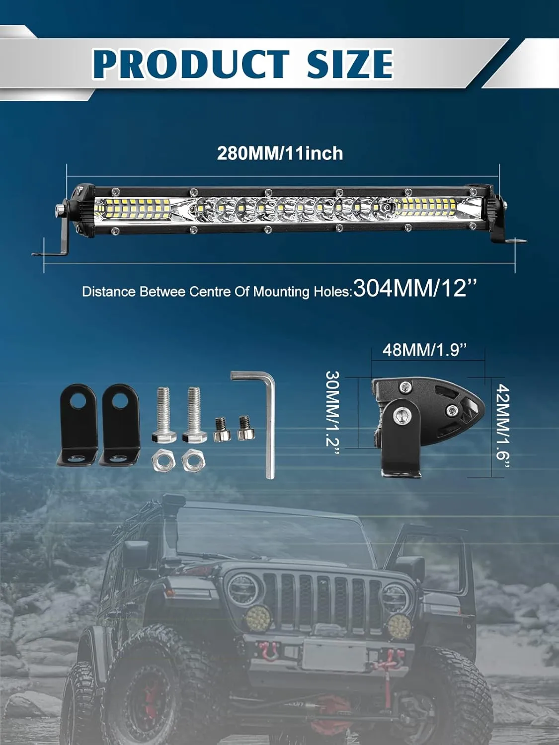 MAYELLO 10 Inch LED Light Bar Spot Flood Combo Beam Slim Single Row LED Driving Lamp Off Road Lights LED Work Light for Trucks Pickup Car ATV UTV SUV Roof Bumper