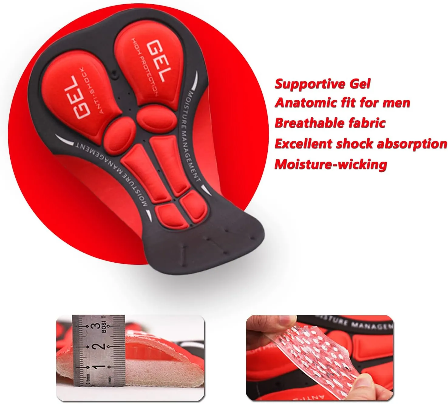 Men's Cycling 3D Padded Gel Bike Compression Shorts Underwear