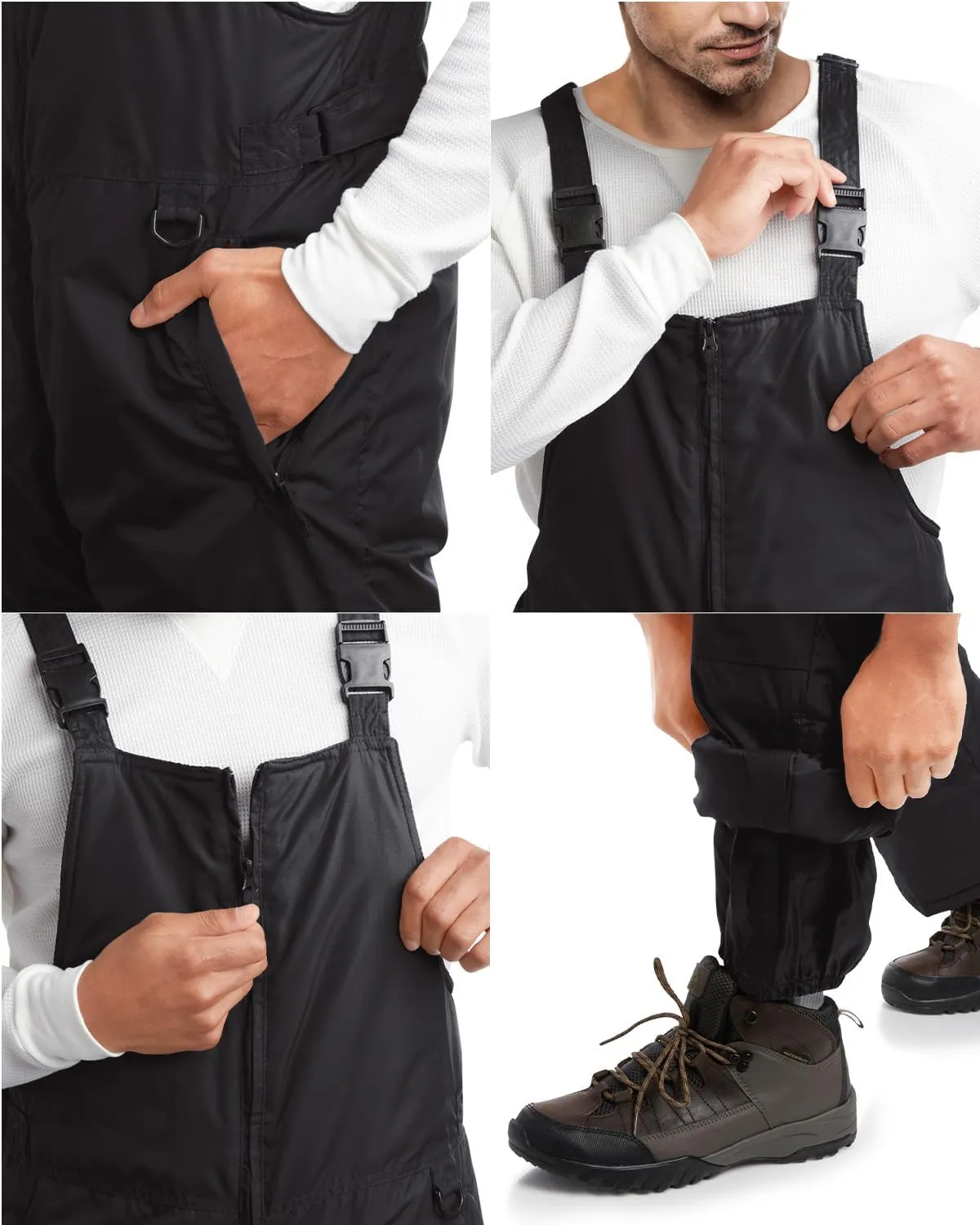 Mens Snow Bib  Insulated Waterproof Snow Pants Ski/Snowboard Overalls (S-2XL)