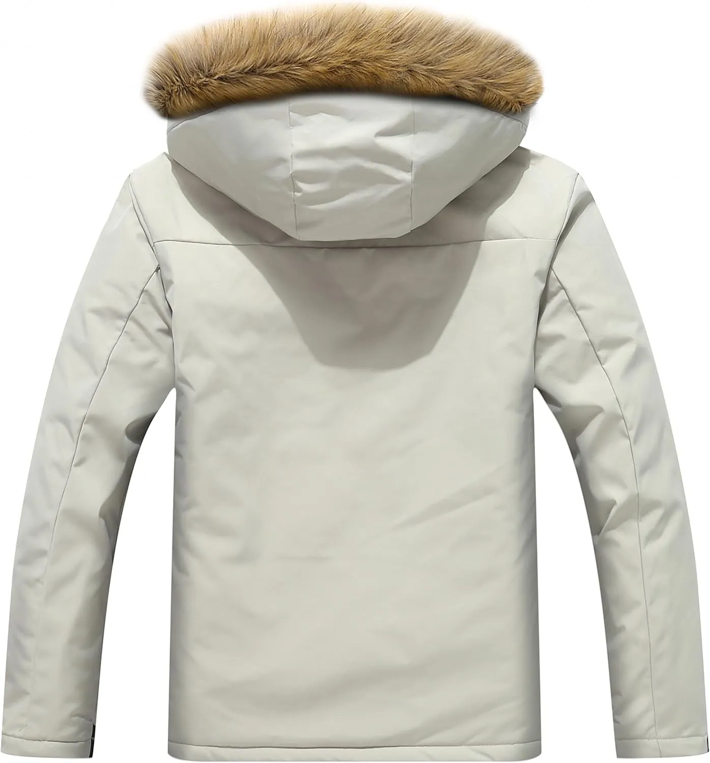 Men's Winter Coat Waterproof Warm Ski Snow Jacket Fur Hooded Parka Work Outerwear Snowboarding Jacket