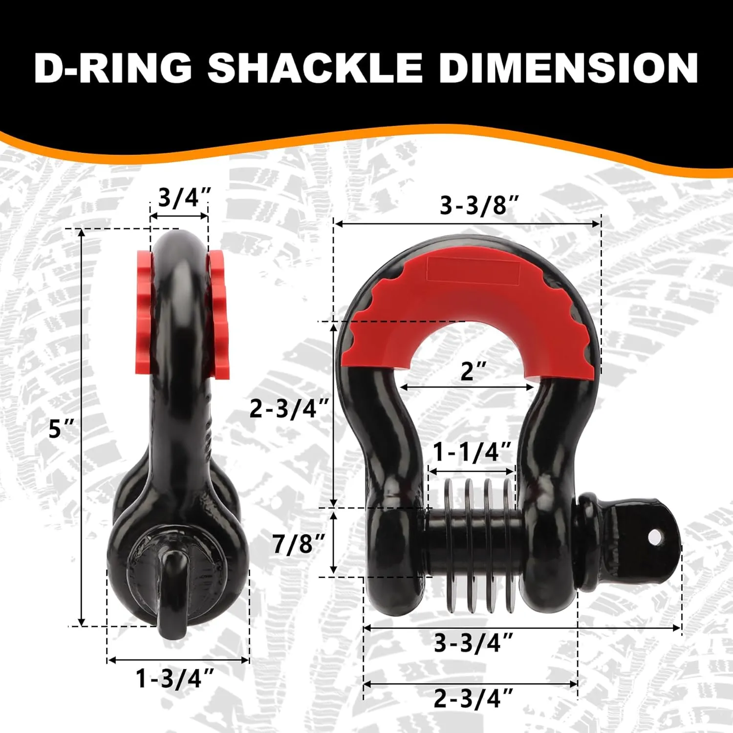 METOWARE Offroad Recovery Kit - 10 Ton Heavy Duty Winch Snatch Block Pulley, 3" x8' Tree Saver Strap and 2pk 3/4" D Ring Shackles