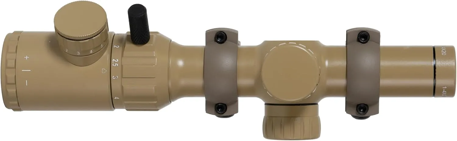 Monstrum 1-4x20 Rifle Scope with Rangefinder Reticle and Medium Profile Scope Rings