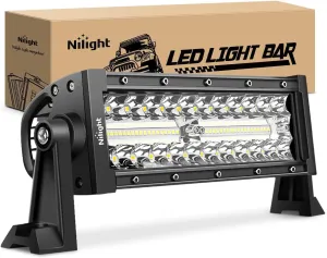 Nilight LED Light Bar 9.5 Inch Triple Row Spot Flood Combo 64LEDs Lights Fog Driving Work Backup Bumper Lighting for Off-Road Truck SUV ATV UTV