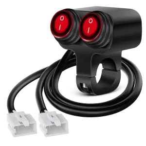 Nilight Motorcycle Handlebar Switch Plug and Play 12V ATV Light Switches Dual Push Button Waterproof ON Off for UTV Driving Lights Fits 22mm Handlebars