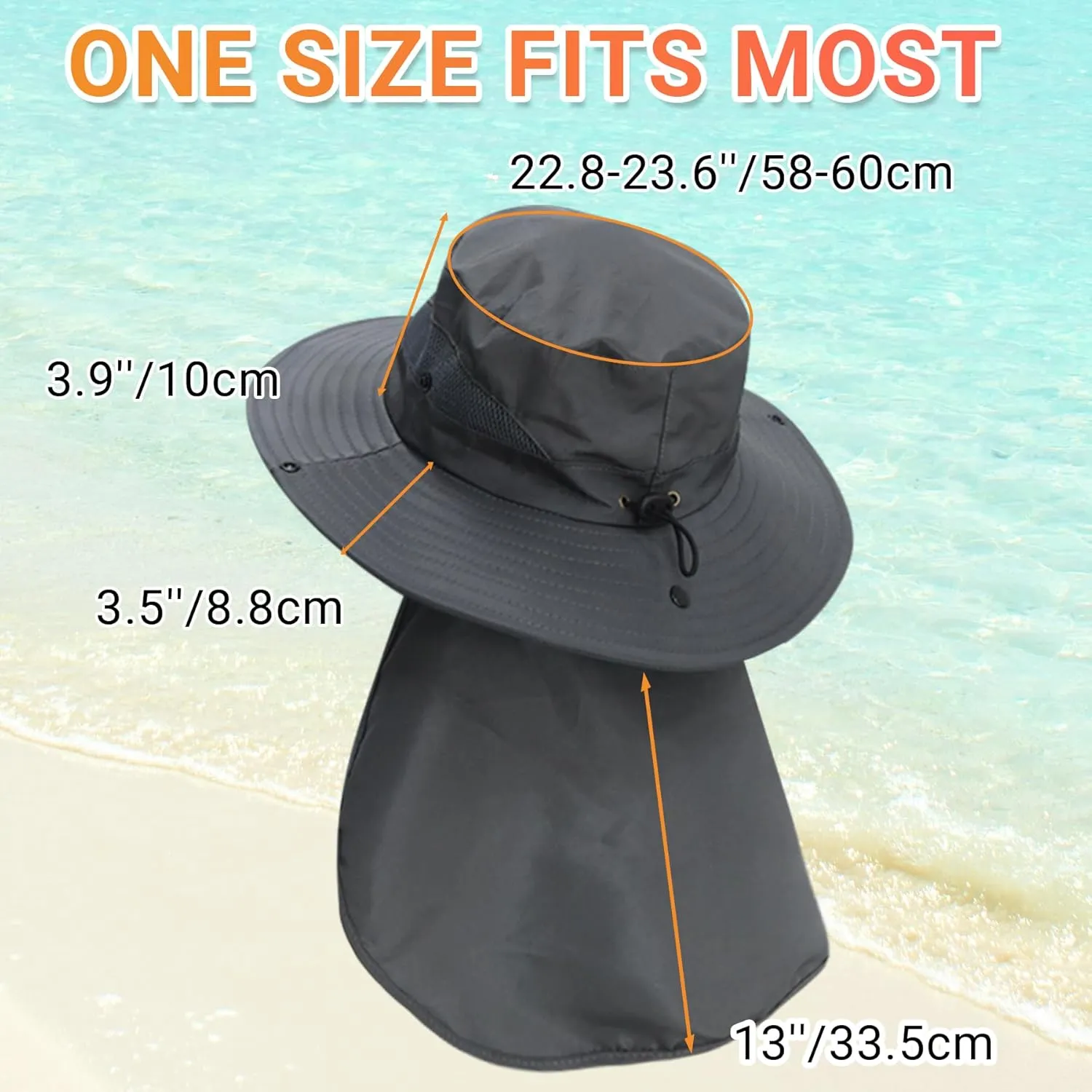 NPQQUAN Ponytail Sun Bucket Hats for Women Men Wide Brim UPF 50  Fishing & Beach Hats