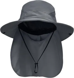 NPQQUAN Ponytail Sun Bucket Hats for Women Men Wide Brim UPF 50  Fishing & Beach Hats