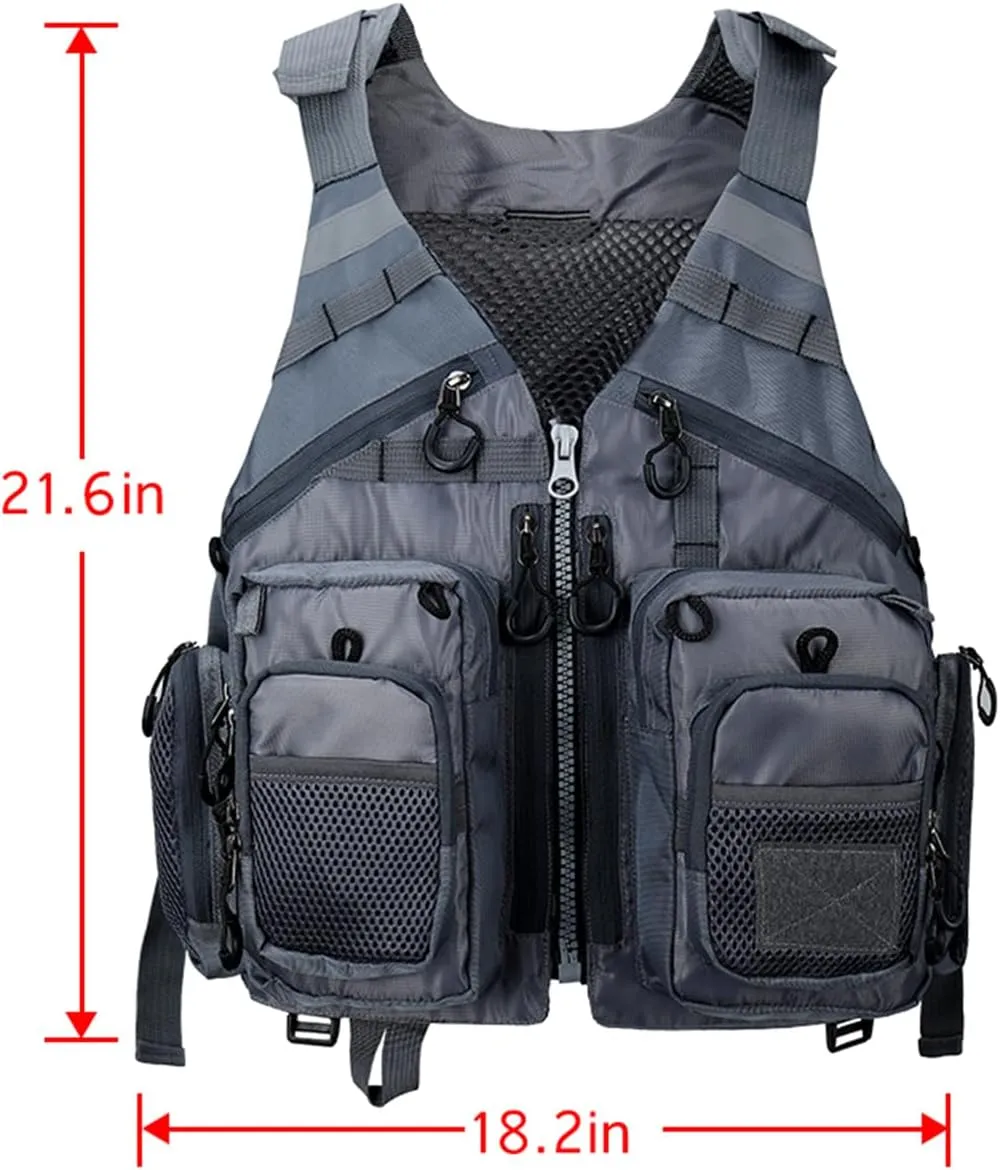 Obcursco Fly Fishing Vest for Men and Women with Breathable Mesh, Trout Fishing Gear, for Outdoors Stream Fishing