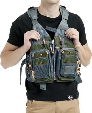 Obcursco Fly Fishing Vest for Men and Women with Breathable Mesh, Trout Fishing Gear, for Outdoors Stream Fishing