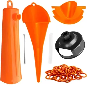 Oil Change Tool Kit for Harley, Primary Case Oil Funnel, Drip-Free Oil Filter Funnel, Crankcase Fill Tool, Oil Filter Wrench, 50 O-Rings for Harley Davidson Accessories