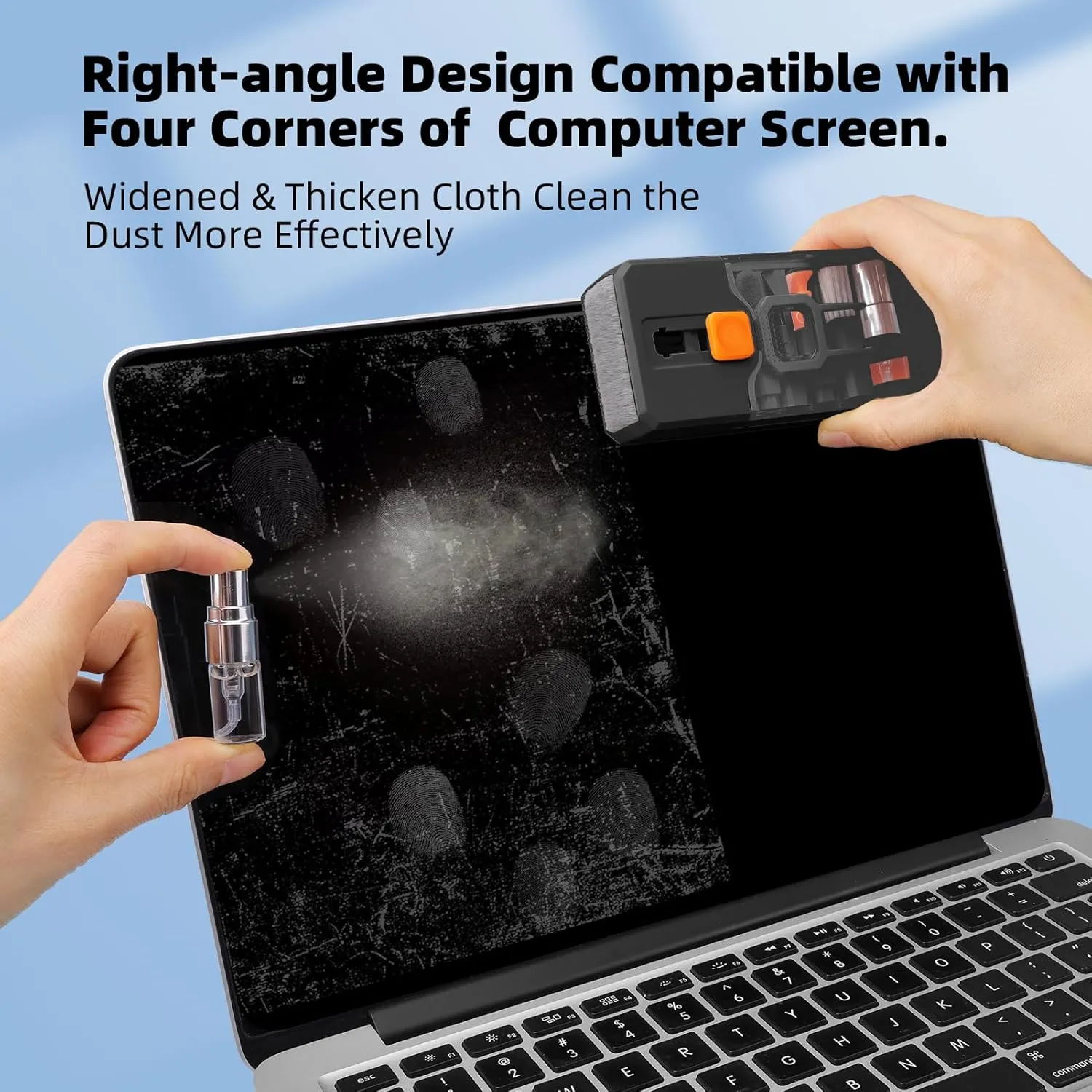 Ordilend Keyboard Cleaning Kit Laptop Cleaner, All-in-One Computer Cleaning Brush Tool, Multi-Function PC Accessories Electronic Cleaner for iPad iPhone Pro Earbuds Camera Monitor with Patent, Black