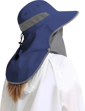 Outdoor Sun Hat Detachable Neck Face Flap UPF 50 UV Protection Visor Fishing Hats with Neck Flap for Men & Women