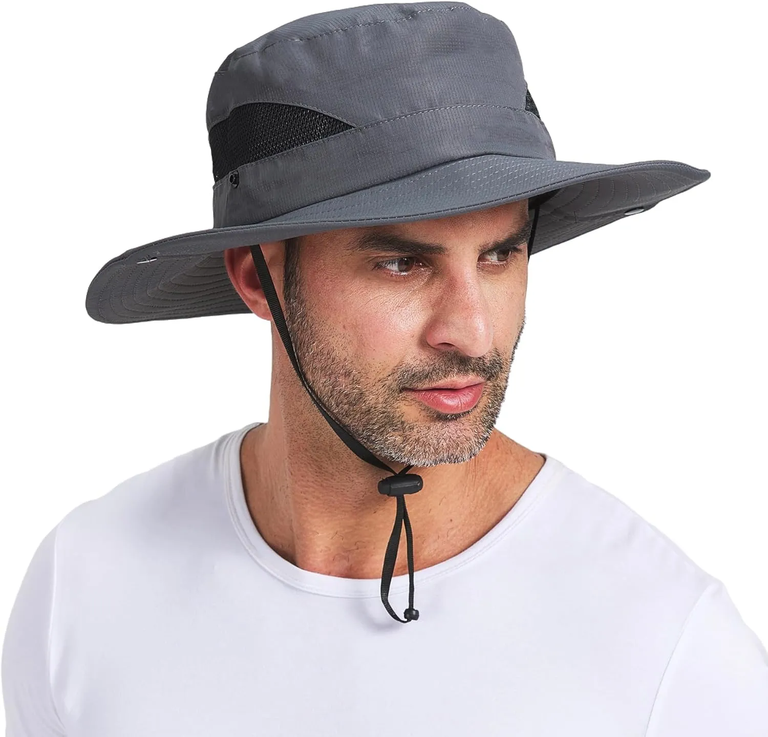 PFFY Sun Bucket Hats for Men Women 3 Wide Brim UPF 50  Fishing & Beach Hat