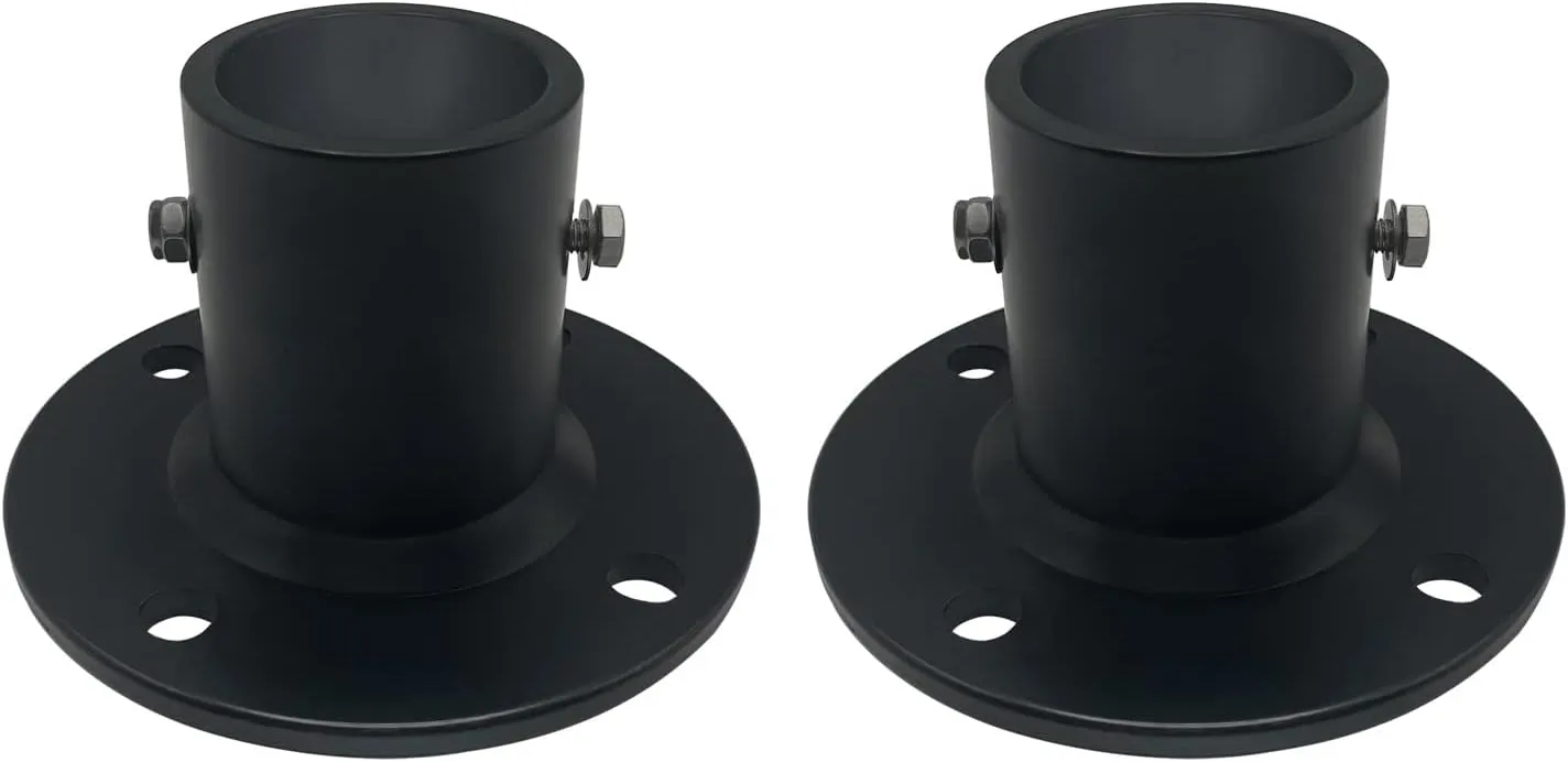 Poolzilla 2-Pack Deck Anchor Flange in Matte Black, Diameter of 1 7/8", Made of High Grade Cast Aluminum