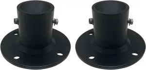 Poolzilla 2-Pack Deck Anchor Flange in Matte Black, Diameter of 1 7/8", Made of High Grade Cast Aluminum