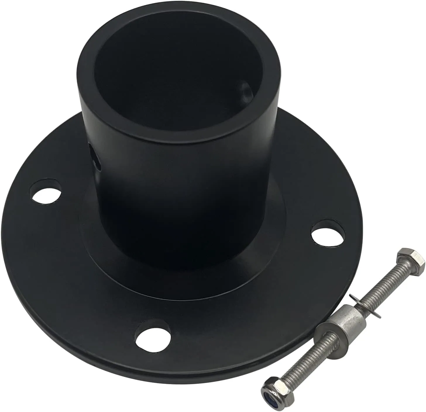 Poolzilla 2-Pack Deck Anchor Flange in Matte Black, Diameter of 1 7/8", Made of High Grade Cast Aluminum