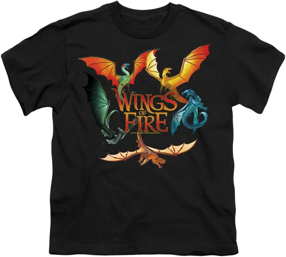 Popfunk Wings of Fire Dragon Circle Kids T Shirt for Youth Toddler Boys and Girls