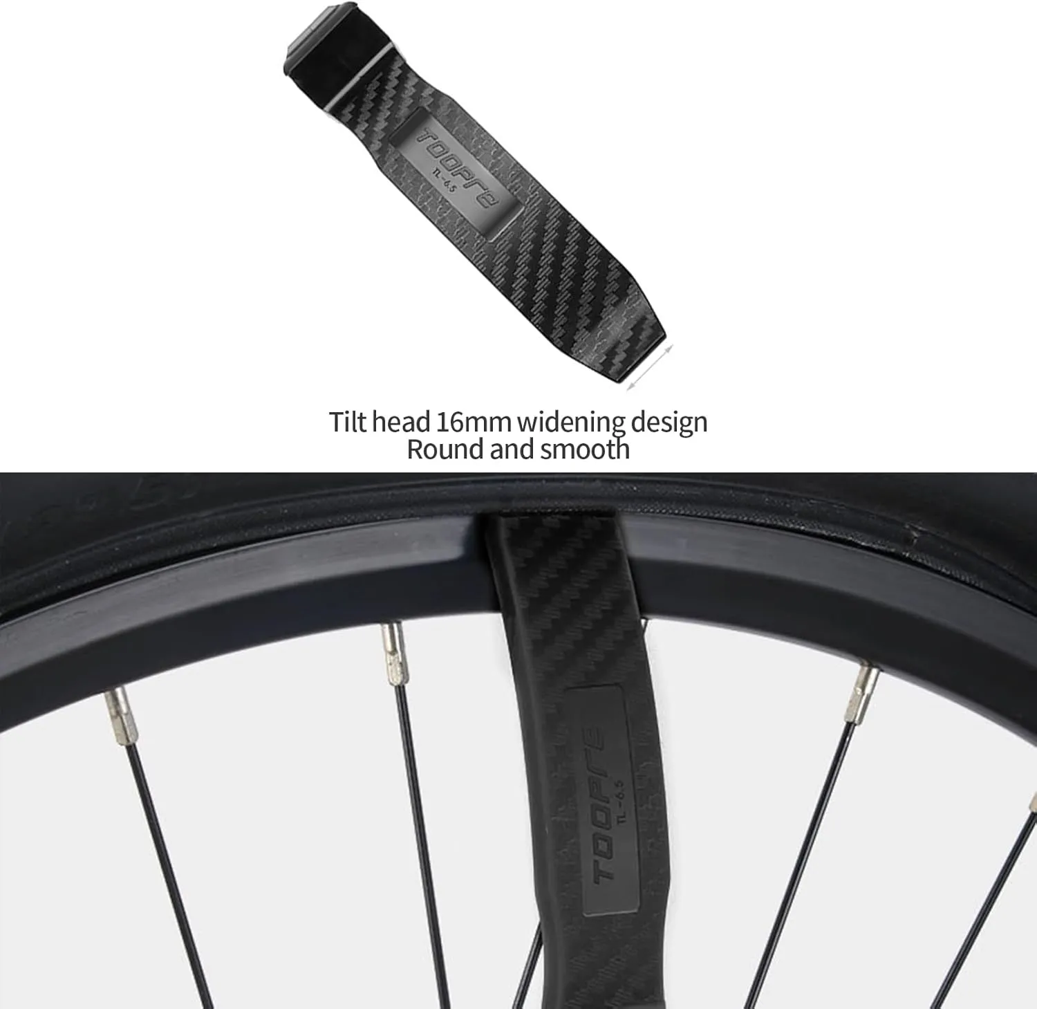 Professional Bike Tire Levers - High-Strength PC Material, Non-Slip Ergonomic Design, Rim Protector for Road/Mountain Bikes(Black)