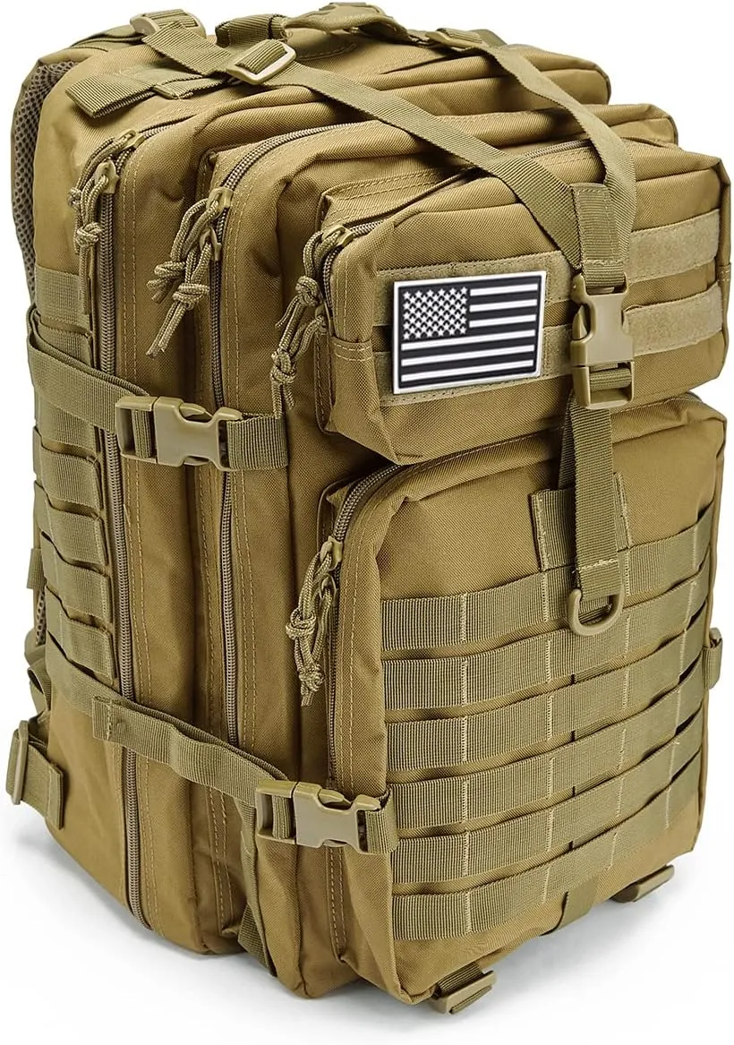 QT&QY 45L Military Tactical Backpacks For Men Camping Hiking Trekking Daypack Bug Out Bag Lage MOLLE 3 Day Assault Pack