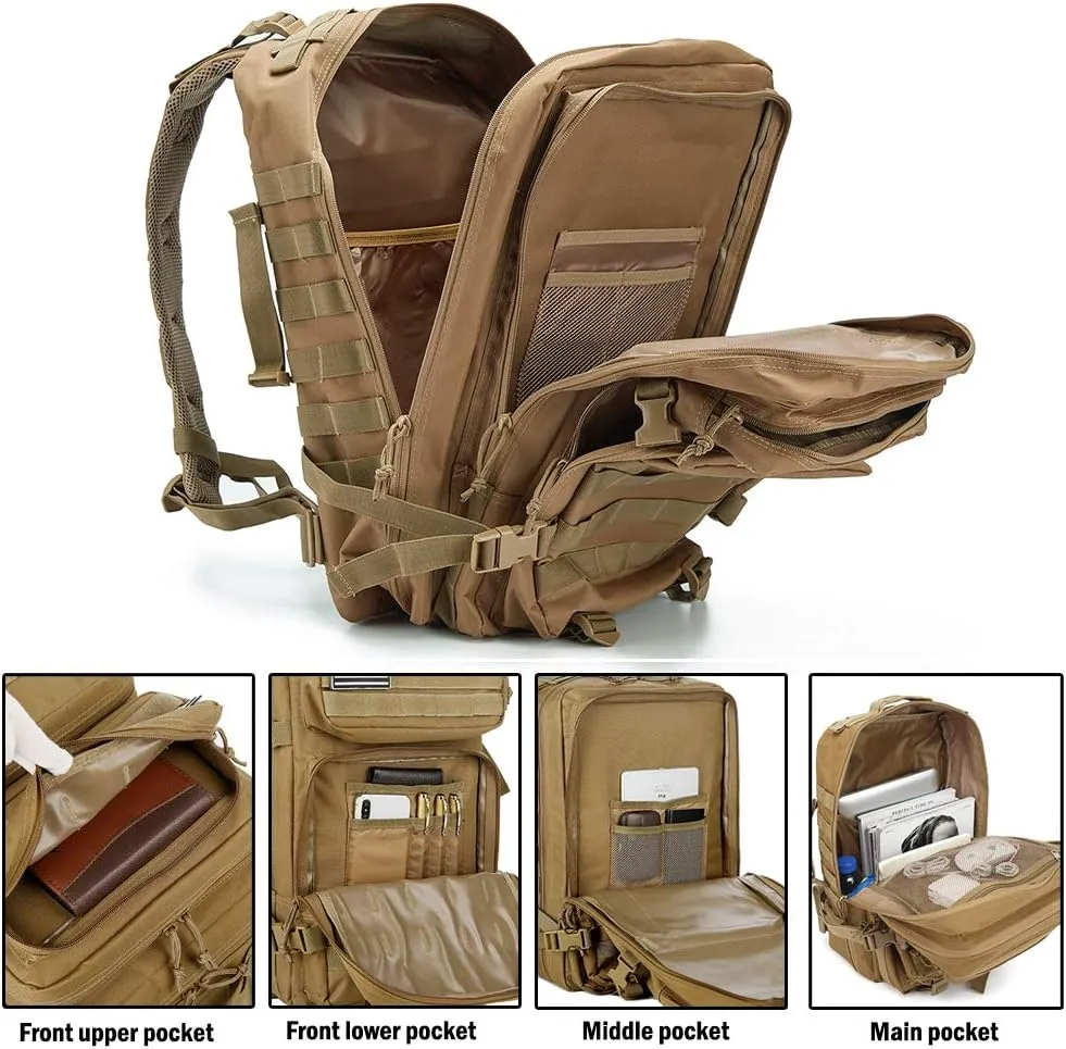QT&QY 45L Military Tactical Backpacks For Men Camping Hiking Trekking Daypack Bug Out Bag Lage MOLLE 3 Day Assault Pack