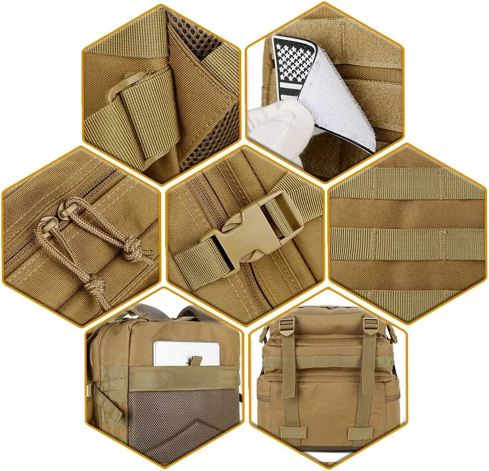 QT&QY 45L Military Tactical Backpacks For Men Camping Hiking Trekking Daypack Bug Out Bag Lage MOLLE 3 Day Assault Pack