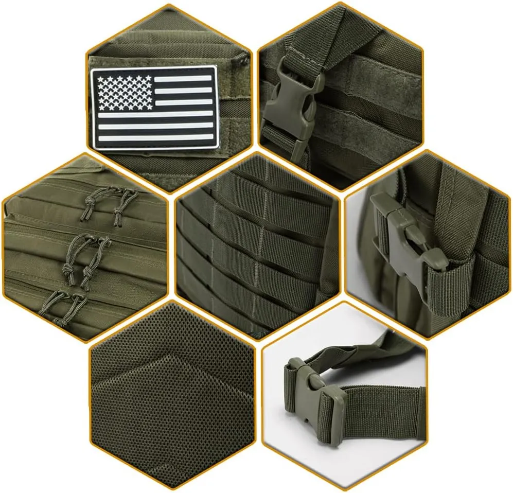 QT&QY 45L Military Tactical Backpacks For Men Camping Hiking Trekking Daypack Bug Out Bag Lage MOLLE 3 Day Assault Pack