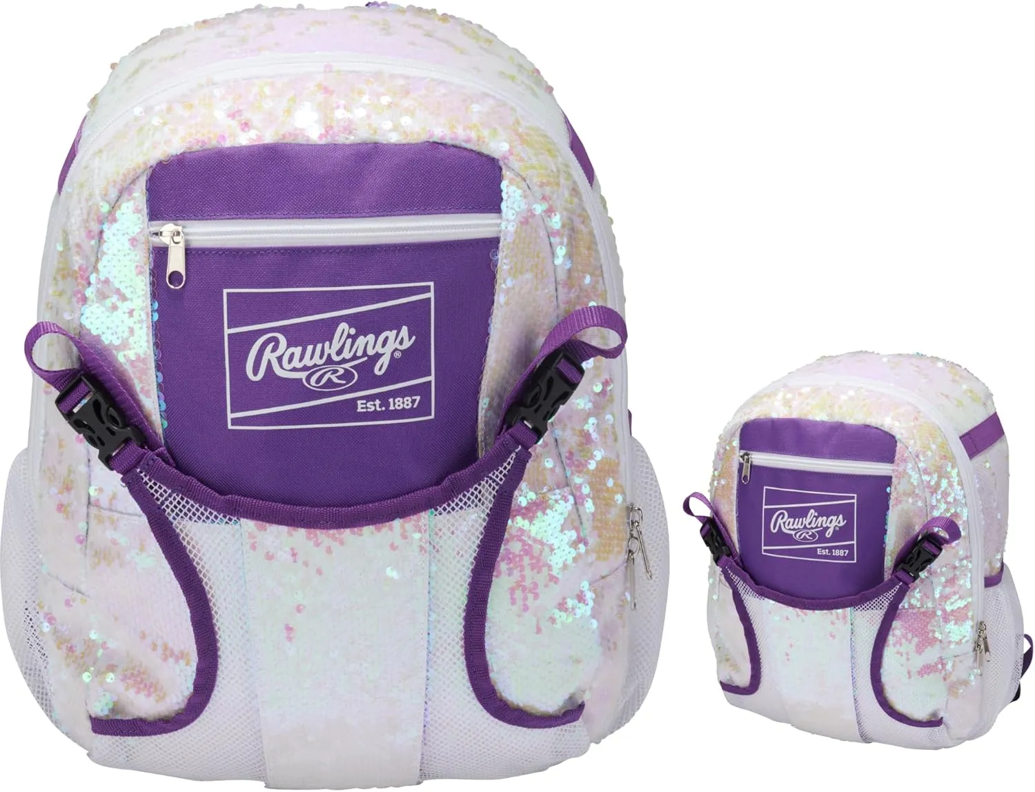 Rawlings | REMIX Backpack Equipment Bag | T-Ball & Youth Softball | White/Purple