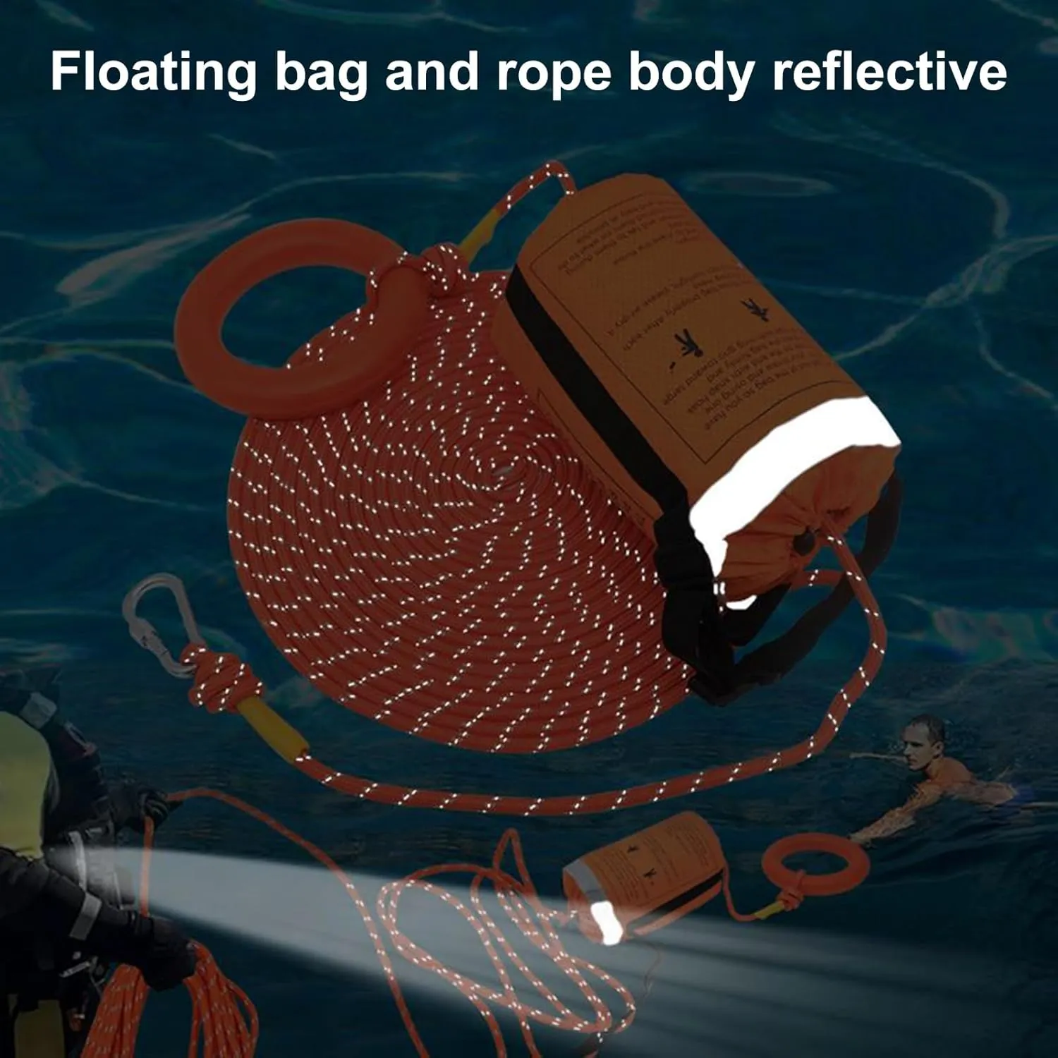 Reflective Floating Safety Bag with 20m Rope Rescue Throw Bag  High-Visibility Water Rescue Gear for Boating, Rafting, Kayaking, Fishing  Equipment for River and Sea Use
