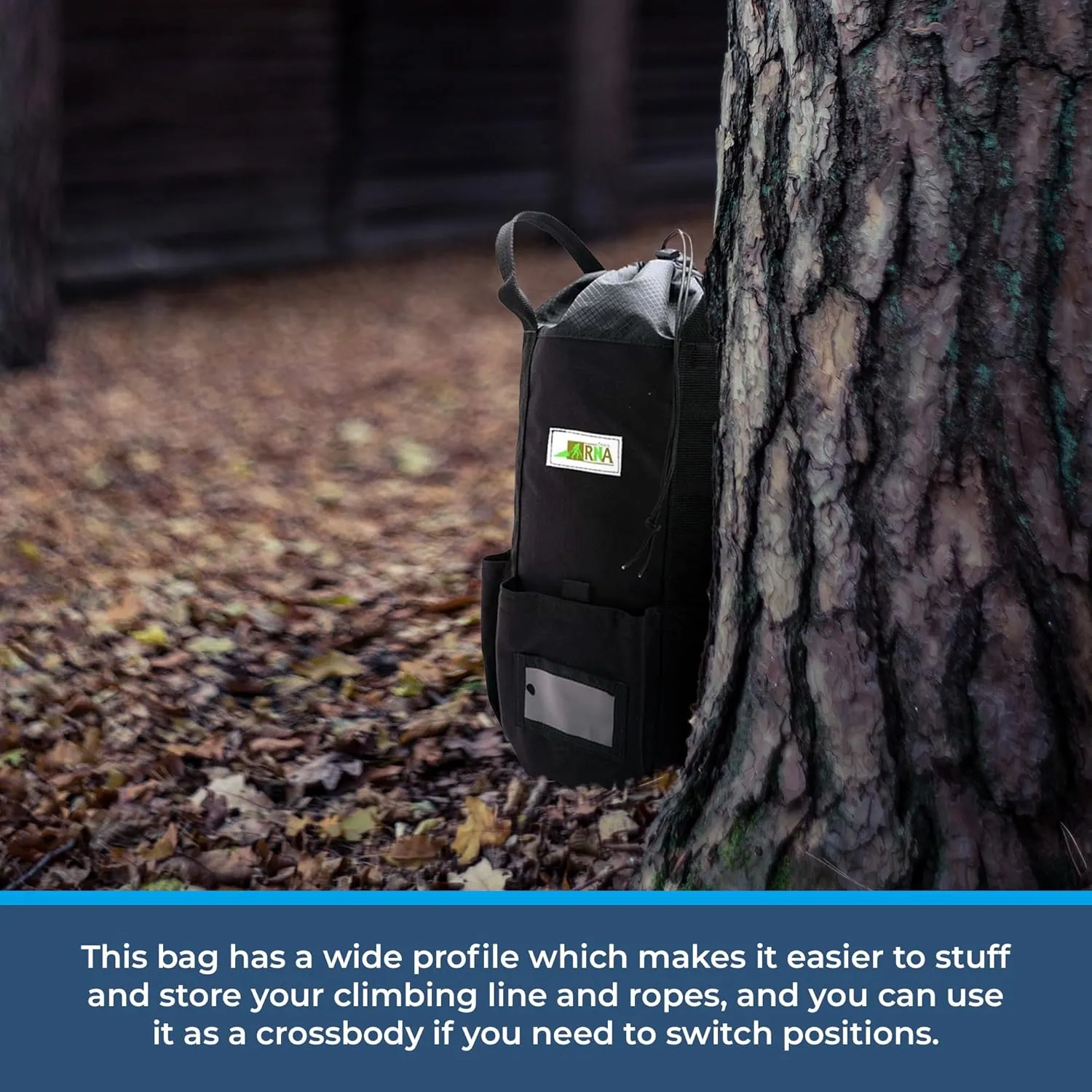 Rock-N-Rescue Arbor Rope Storage Bag - Rock and Tree Climbing Equipment, Arborist Gear, Bucket Style Backpack, Waterproof Nylon Material, Neon Green, 150'