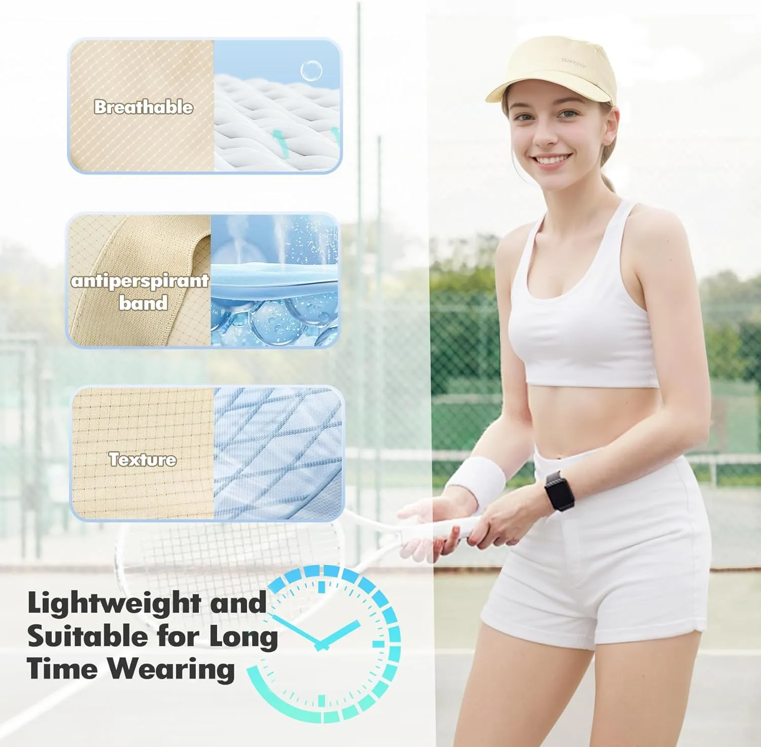 Sukeen Lightweight Sun Hat for Women Men,Quick Drying Baseball Cap UPF50  Running Hats Foldable Sport Cap for Outdoor Daily