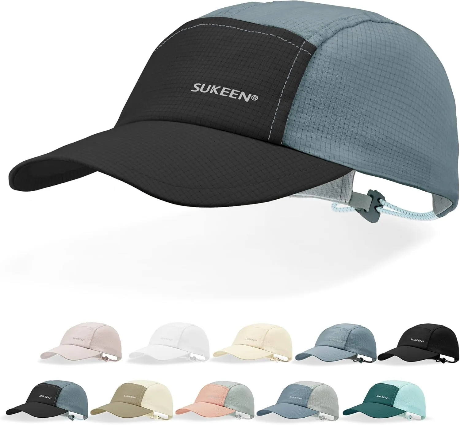 Sukeen Lightweight Sun Hat for Women Men,Quick Drying Baseball Cap UPF50  Running Hats Foldable Sport Cap for Outdoor Daily